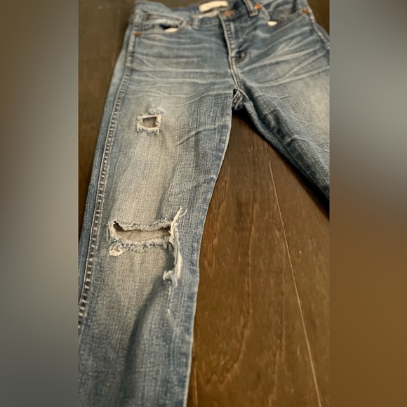 MADEWELL 9" High Rise Skinny Jeans Rip and Repair Edition Blue Denim Jeans Sz 27 - Picture 6 of 13